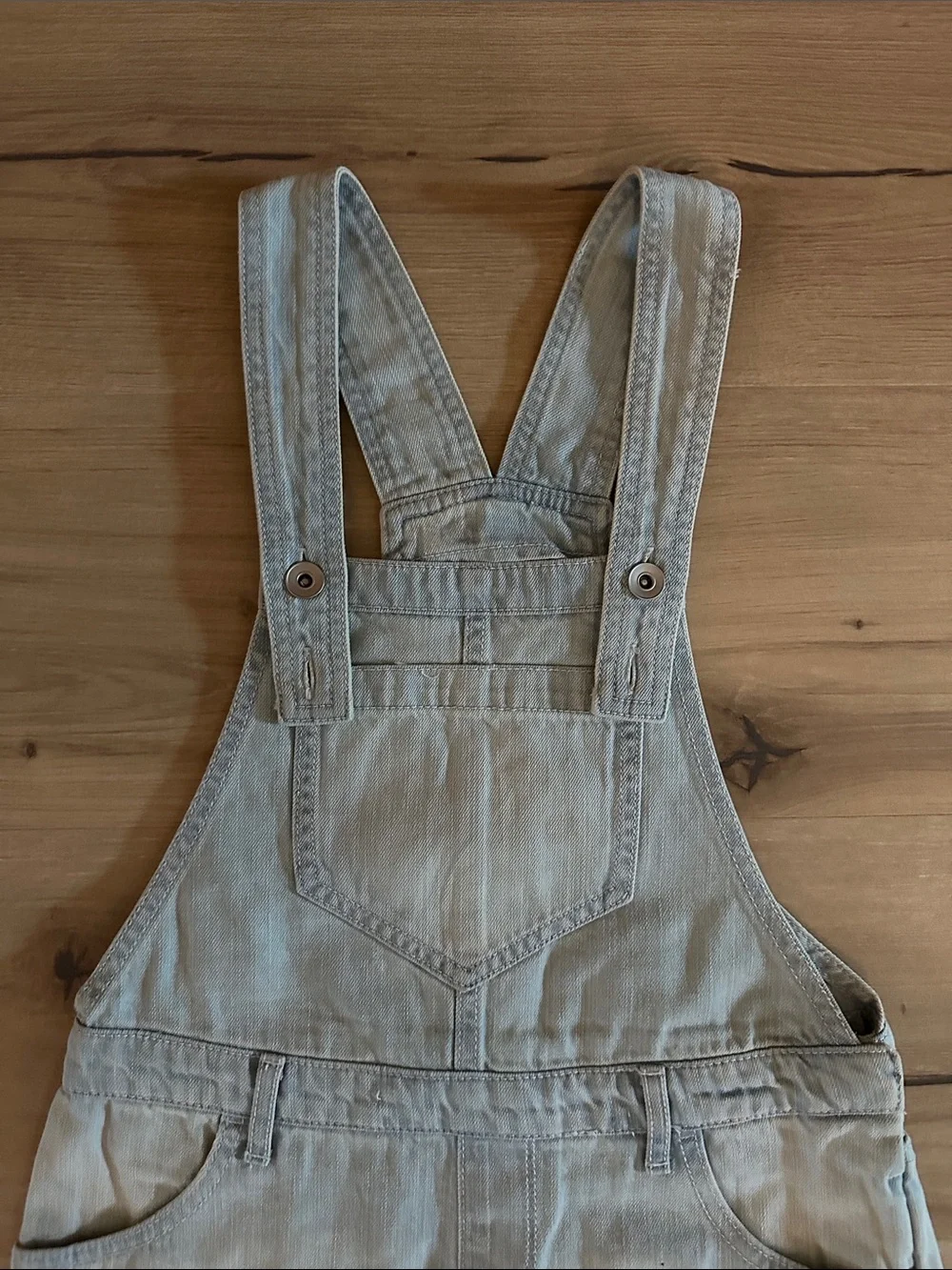 The Children's Place Light Denim Blue Short Overalls Romper